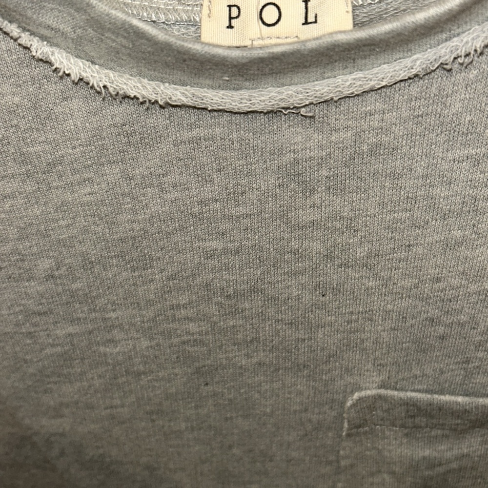 POL Heather Gray Casual Sweatshirt with 🇺🇸 American flag - Picture 5 of 6